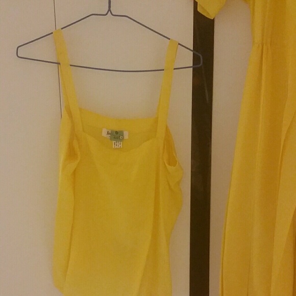 Vintage Yellow Silk 3 Piece Dress - Picture 2 of 7